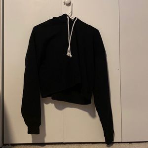 Black Crop Top with Hood